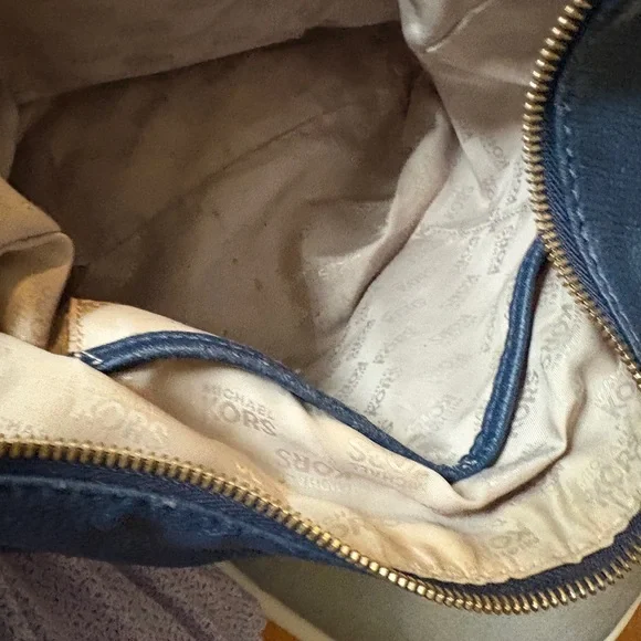 Michael Michael Kors Elegant Navy Leather Shoulder Bag - Picture 5 of 7